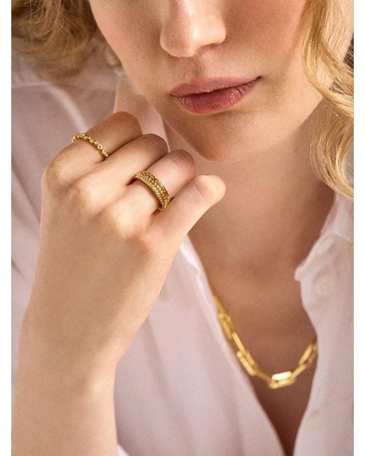 BaubleBar Metallic Lily Ring Set