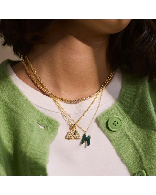 BaubleBar White Mini Bubble Initial Enamel Necklace
