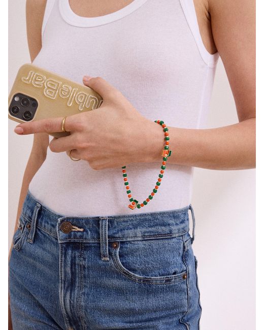 BaubleBar White University Of Miami Beaded Phone Charm