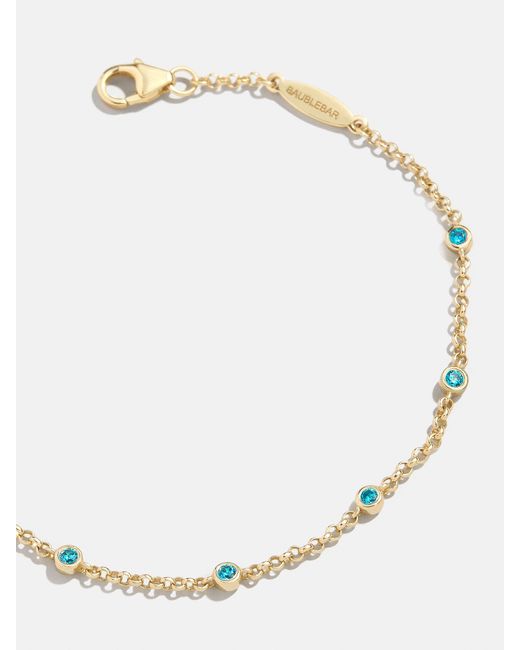 BaubleBar Natural Yasmine 18k Gold Birthstone Bracelet