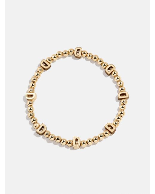 BaubleBar Natural Gold Repeating Initial Pisa Bracelet