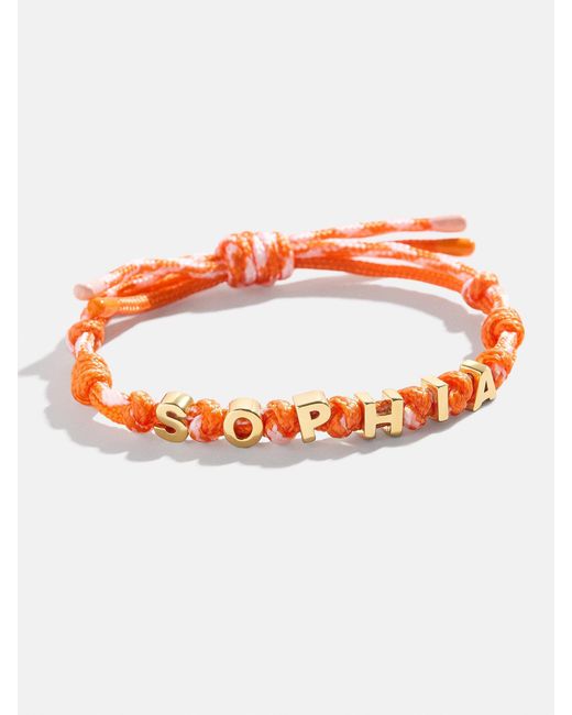 BaubleBar Orange Custom Knotted Nameplate Bracelet