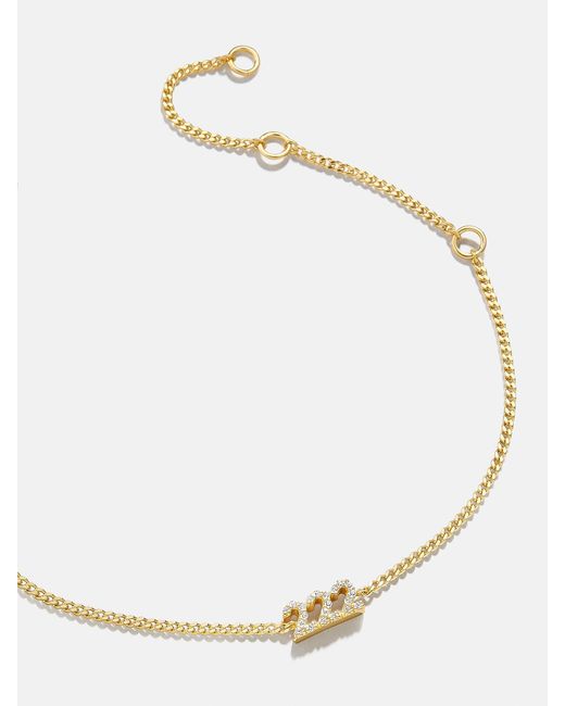 BaubleBar Natural 18k Gold Angel Number Custom Nameplate Bracelet