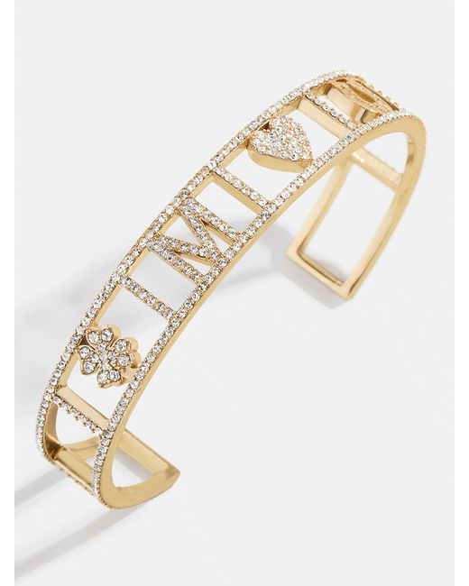 BaubleBar Natural Custom Pave Icon Cuff Bracelet
