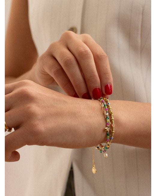 BaubleBar Metallic Rowan Semi-precious Layered Bracelet