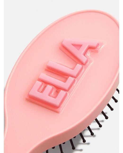 BaubleBar Pink Mini Block Font Mini Custom Hair Brush