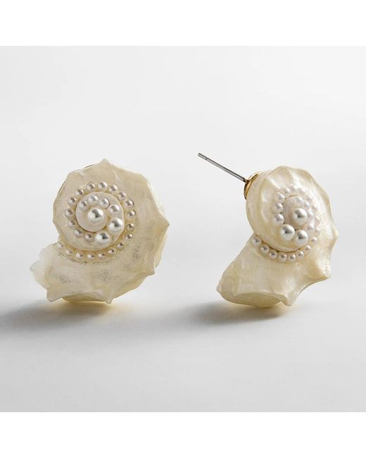 BaubleBar Natural Santana Shell Statement Stud Earrings