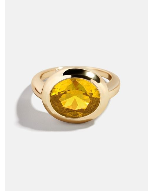 BaubleBar Metallic Gold Cubic Zirconia Custom Birthstone Ring