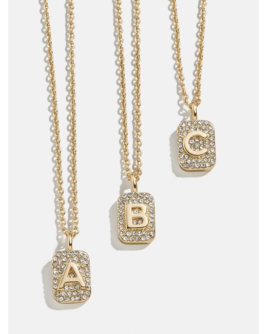 BaubleBar White Tina Block Initial Necklace