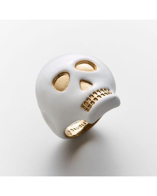 BaubleBar White Dead Set Skull Ring