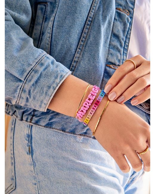 BaubleBar Pink Say It All Custom Slider Bracelet