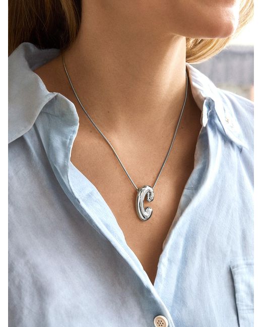 BaubleBar White Bubble Initial Necklace