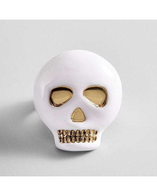 BaubleBar White Dead Set Skull Ring