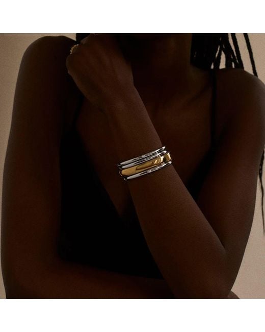 BaubleBar White Nadia Classic Single Bezel Hinge Bangle