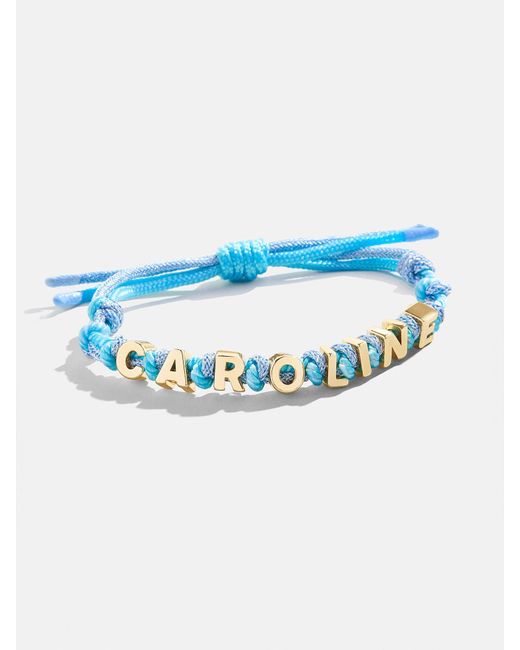 BaubleBar Blue Custom Knotted Nameplate Bracelet