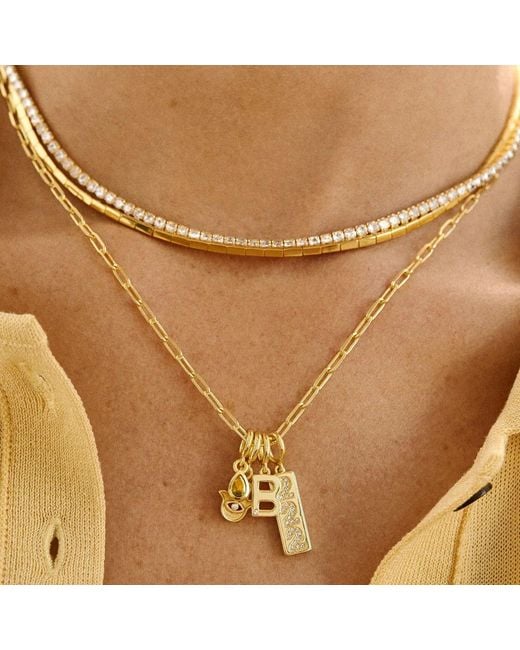 BaubleBar White Classic Initial Cluster Charm