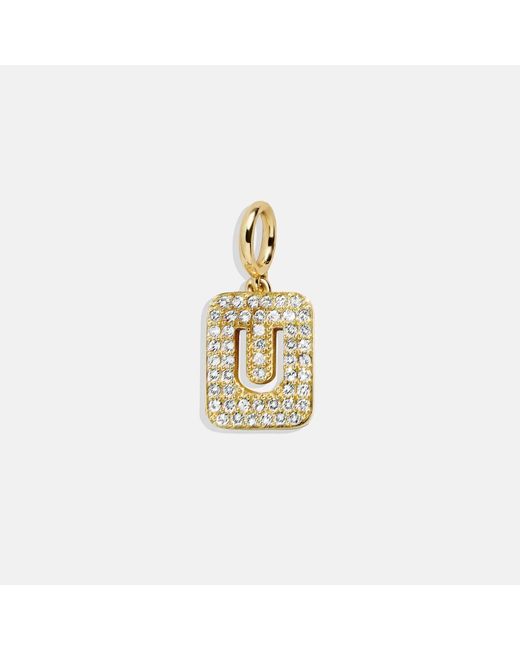 BaubleBar White Block Pavé Initial Cluster Charm
