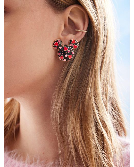 BaubleBar Red Mickey Mouse Disney Repeating Hearts Earrings