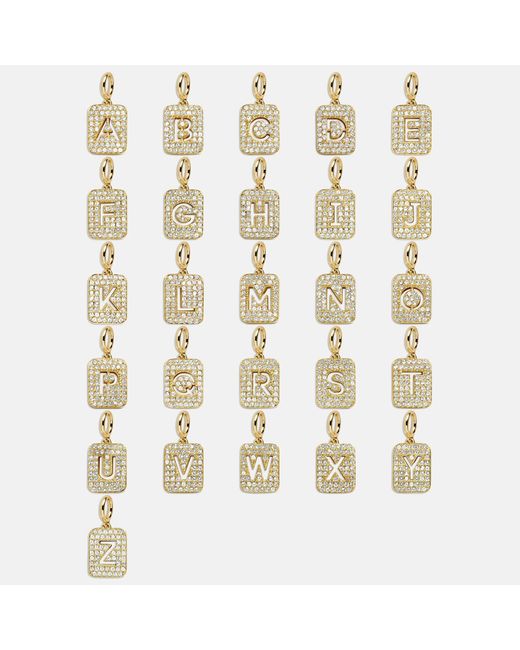 BaubleBar White Block Pavé Initial Cluster Charm