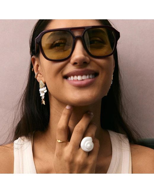BaubleBar Gray Marina Shell Statement Ring