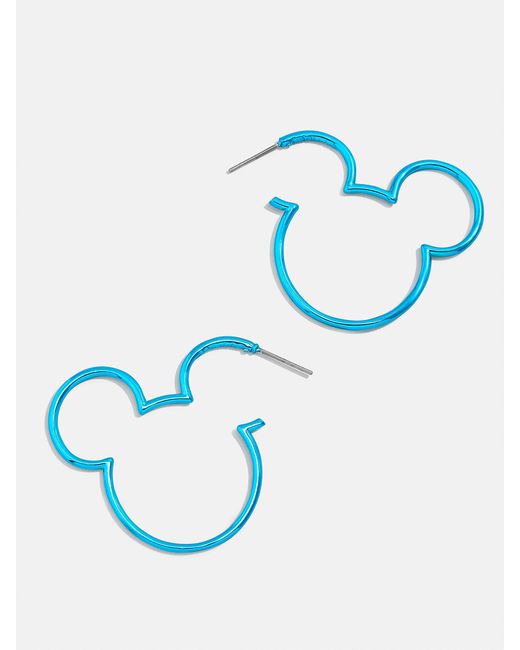 BaubleBar Blue Mickey Mouse Disney Outline Hoop Earrings