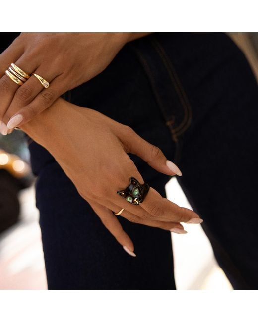 BaubleBar Green Cat's Out Statement Ring