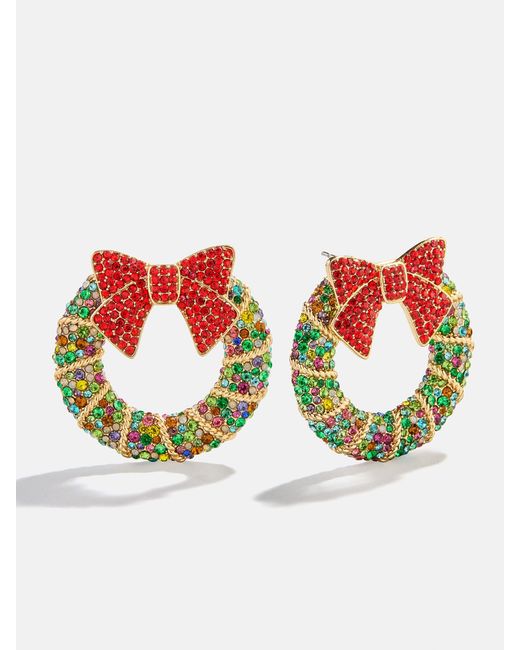 BaubleBar Red All Wreathed Up Holiday Earrings