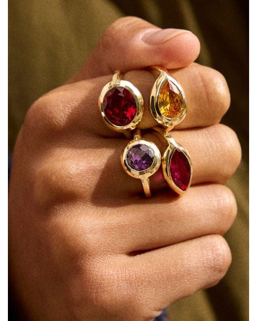 BaubleBar Metallic Gold Cubic Zirconia Custom Birthstone Ring