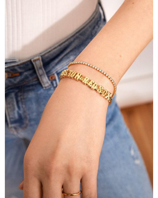 BaubleBar Mlb Gold Curb Chain Bracelet in Metallic | Lyst