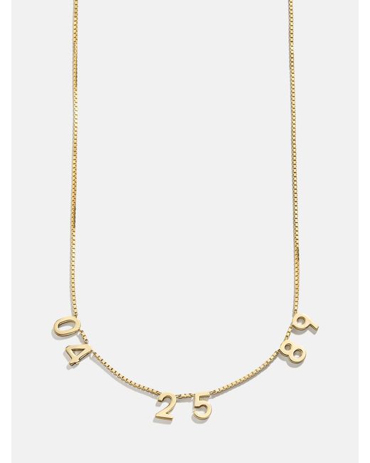 BaubleBar Natural 18k Gold Spaced Number Custom Necklace