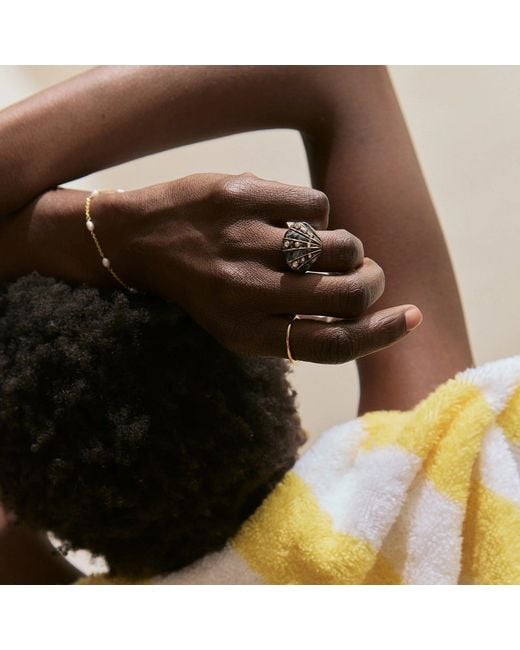 BaubleBar Gray Nikki Shell Statement Ring