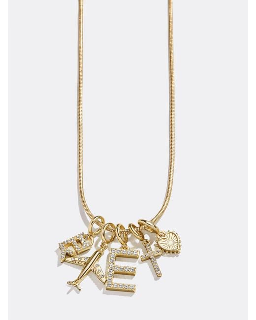 BaubleBar Natural Pavé Initial Cluster Charm
