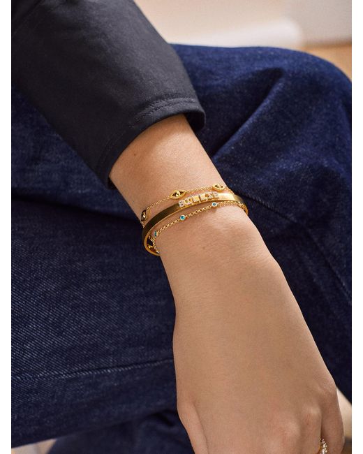 BaubleBar Natural Yasmine 18k Gold Birthstone Bracelet