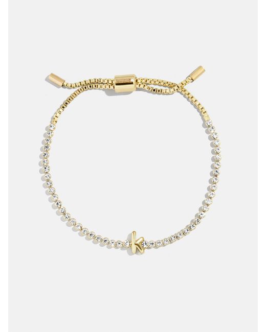 BaubleBar White Bubble Initial Custom Tennis Bracelet