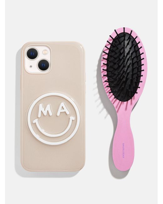 BaubleBar Red Block Font Mini Custom Hair Brush