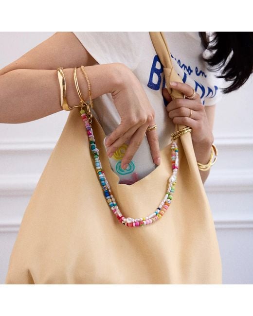 BaubleBar White Beaded Custom Bag Charm
