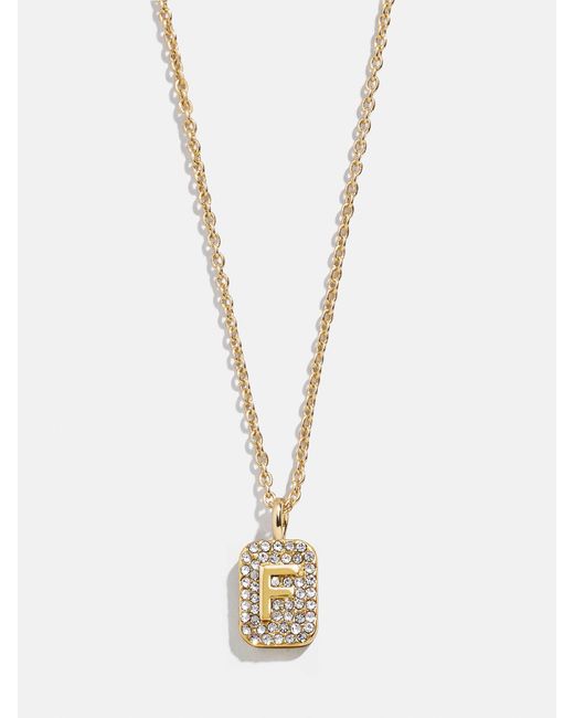 BaubleBar White Tina Block Initial Necklace