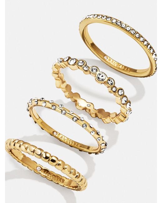 BaubleBar Metallic Lily Ring Set
