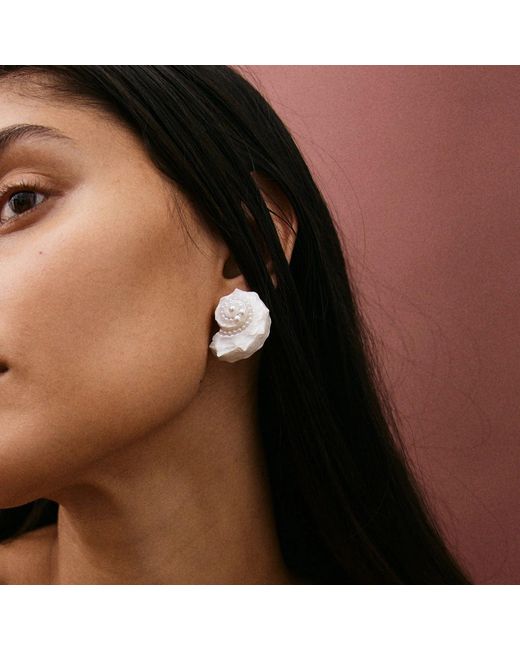 BaubleBar Natural Santana Shell Statement Stud Earrings