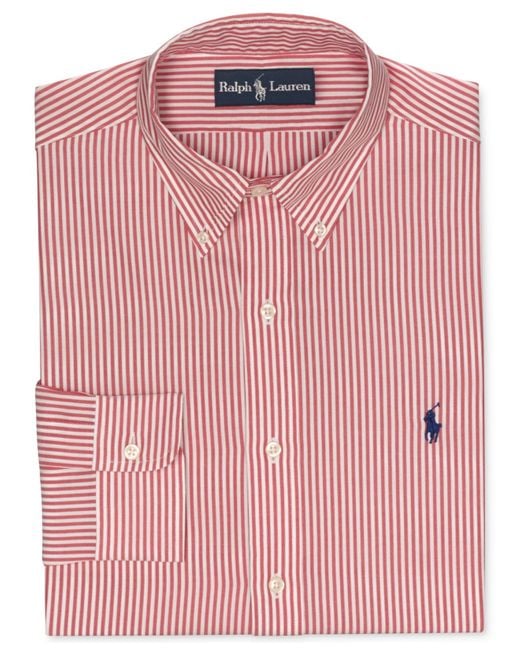 Ralph Lauren Polo Red And White Stripe Dress Shirt for men