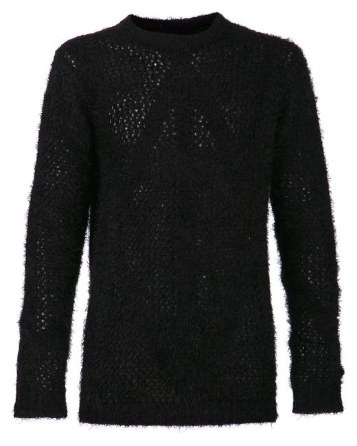 Chapter Black Fuzzy Sweater for men