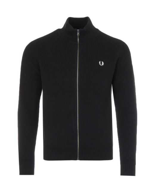 Ribbed Knitted Zip Through Sweater 