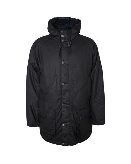 Barbour Beaufort Hooded Wax Jacket in Black for Men Lyst UK