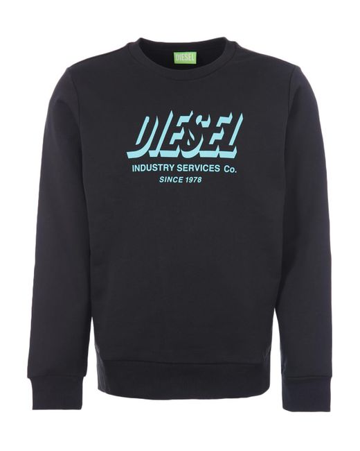 DIESEL S-girk A74 Logo Sustainable Crew Neck Sweatshirt in Blue for Men ...