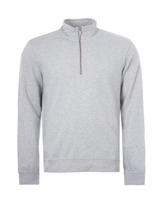 Farah Cotton Aintree Organic Half Zip Sweatshirt in Grey (Gray) for Men ...
