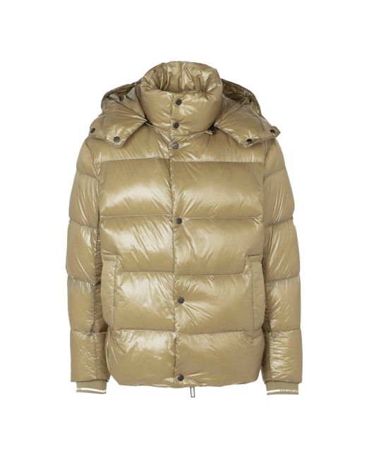 Emporio Armani Shiny Puffer Down Jacket in Green for Men | Lyst UK