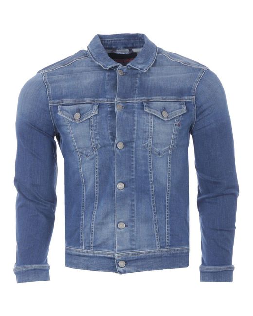 Replay Hyperflex Denim Jacket in Blue for Men | Lyst