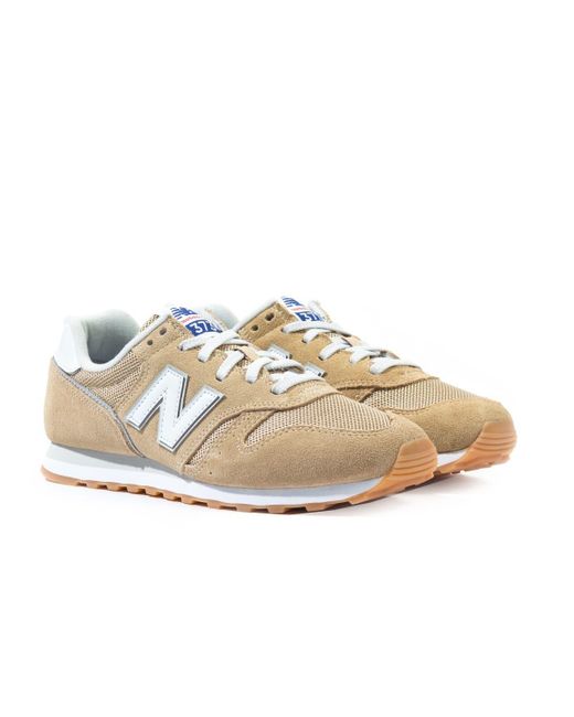 New Balance 373 Nude Suede Trainers in Beige (Natural) for Men | Lyst