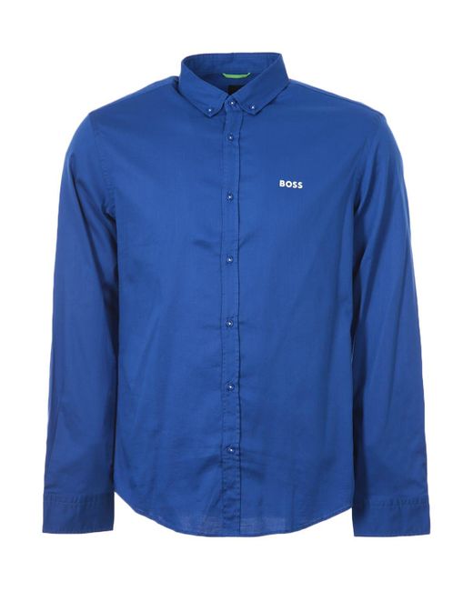 BOSS by HUGO BOSS Biado Button Down Long Sleeve Shirt in Blue for Men