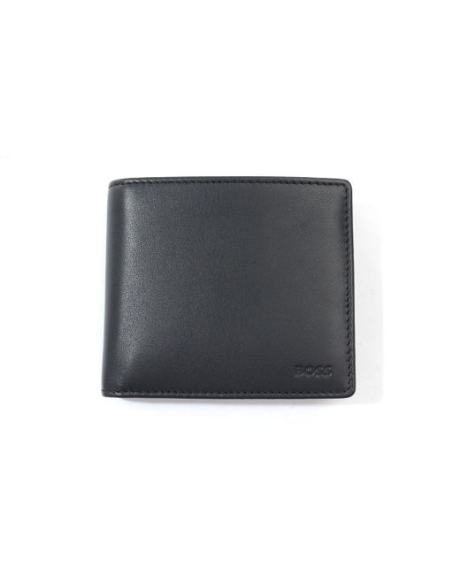 BOSS by HUGO BOSS Signature Stripe Sustainable Leather Coin Billfold Wallet  in Black for Men | Lyst